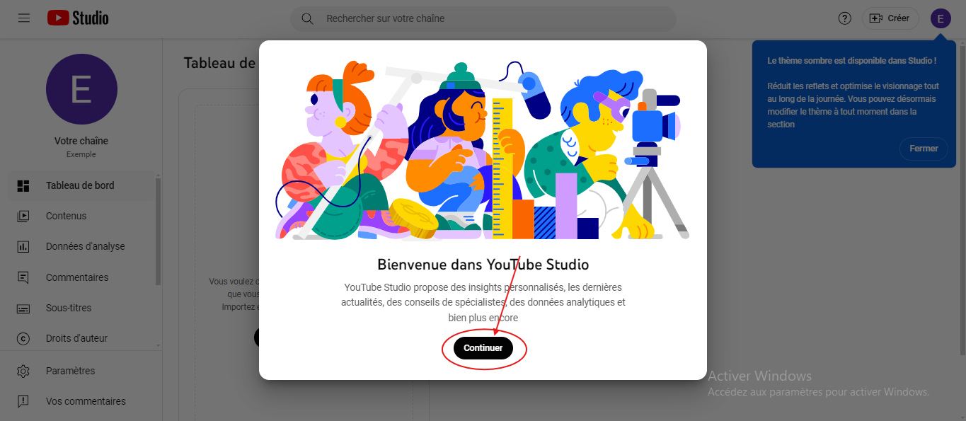 Etape 4 dans la création de compte youtube monétisé en afrique